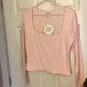 Women's Pink Long Sleeve Top